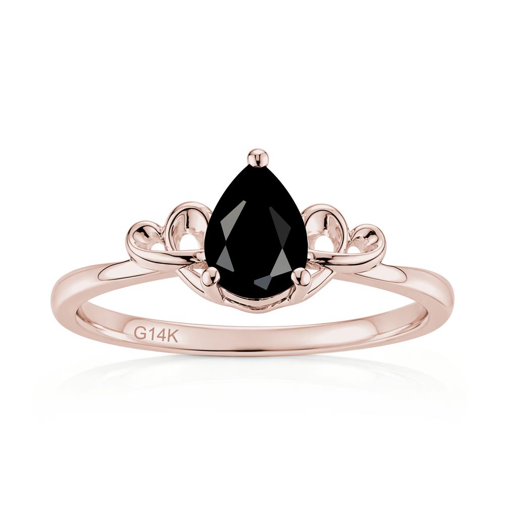 Love Knot Pear Shaped Sapphire Ring - LUO Jewelry #gemstone_Black Spinel
