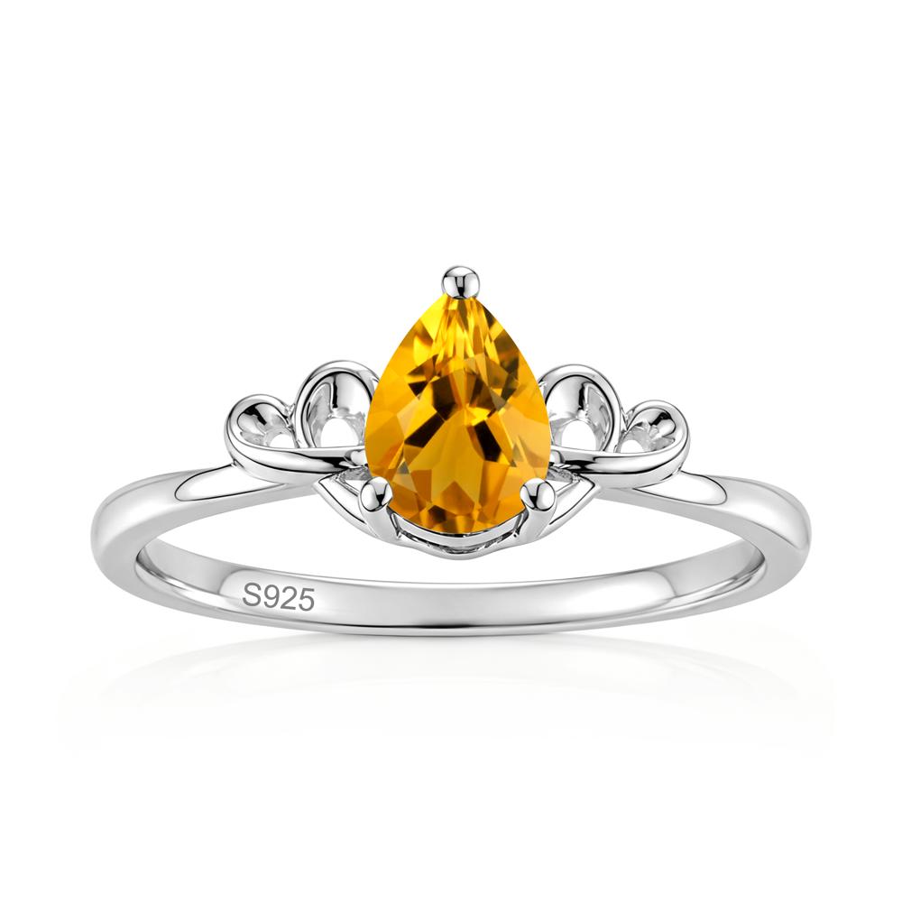 Love Knot Pear Shaped Sapphire Ring - LUO Jewelry #gemstone_Citrine