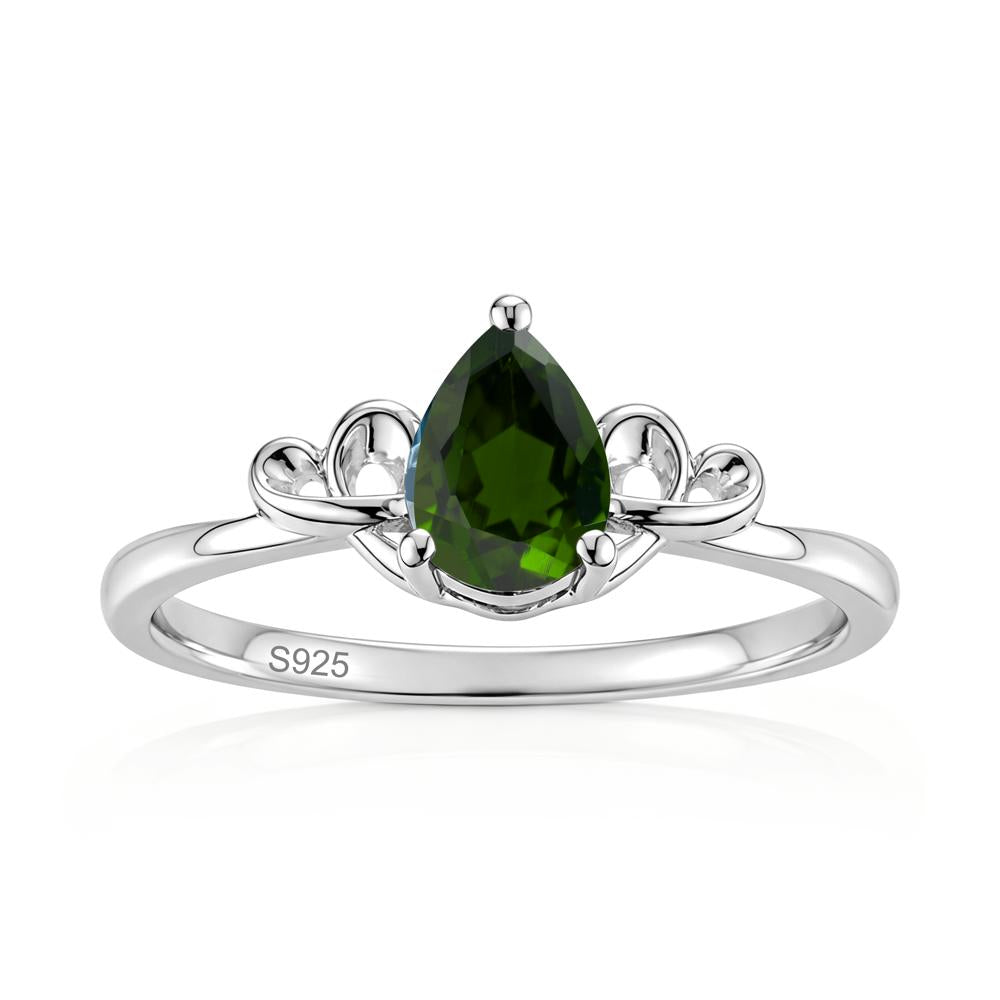 Love Knot Pear Shaped Sapphire Ring - LUO Jewelry #gemstone_Diopside