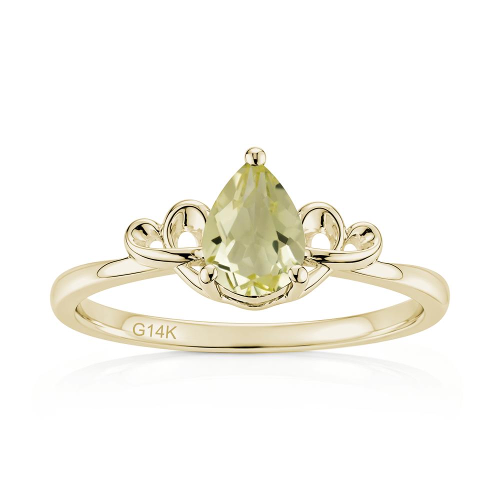 Love Knot Pear Shaped Sapphire Ring - LUO Jewelry #gemstone_Lemon Quartz
