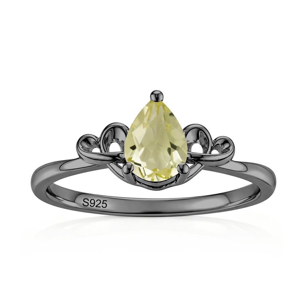 Love Knot Pear Shaped Sapphire Ring - LUO Jewelry #gemstone_Lemon Quartz