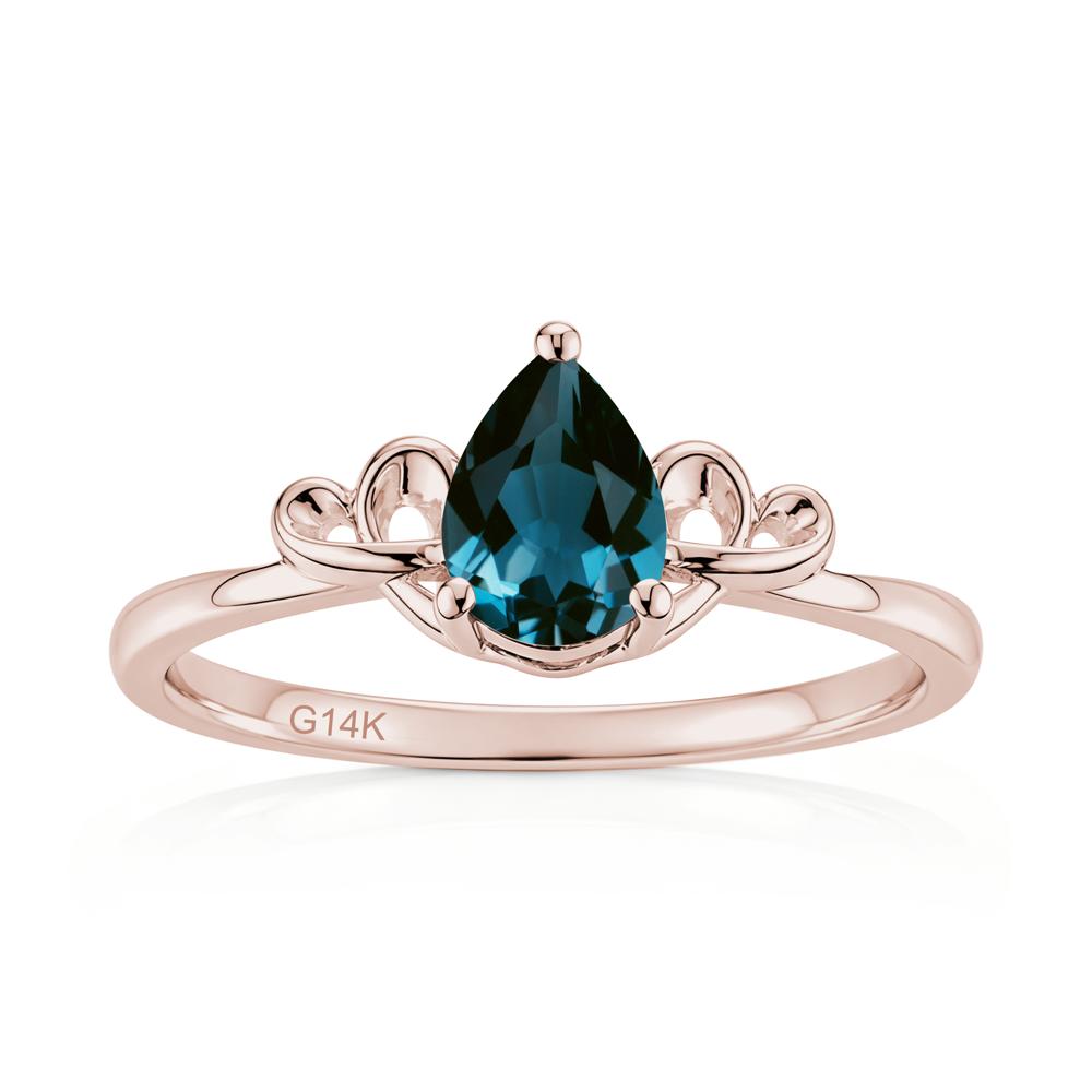 Love Knot Pear Shaped Sapphire Ring - LUO Jewelry #gemstone_London Blue Topaz