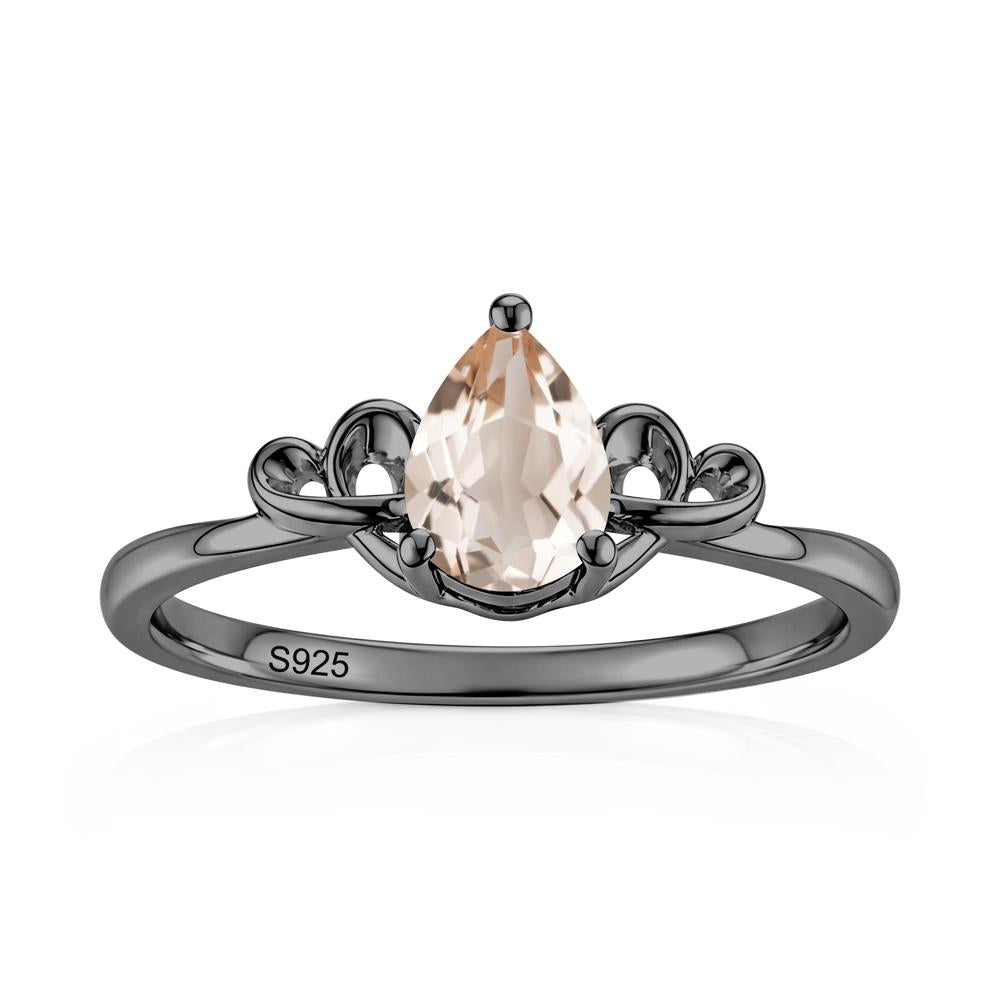Love Knot Pear Shaped Sapphire Ring - LUO Jewelry #gemstone_Morganite