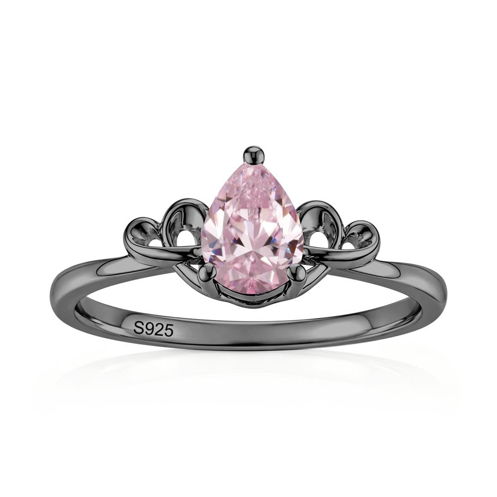 Love Knot Pear Shaped Sapphire Ring - LUO Jewelry #gemstone_Pink Cubic Zirconia
