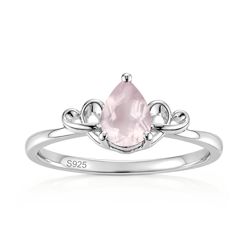 Love Knot Pear Shaped Sapphire Ring - LUO Jewelry #gemstone_Rose Quartz