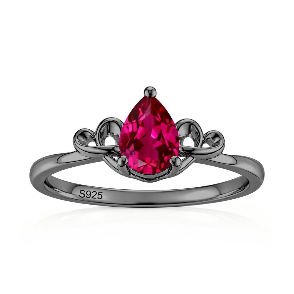 Love Knot Pear Shaped Sapphire Ring - LUO Jewelry #gemstone_Ruby