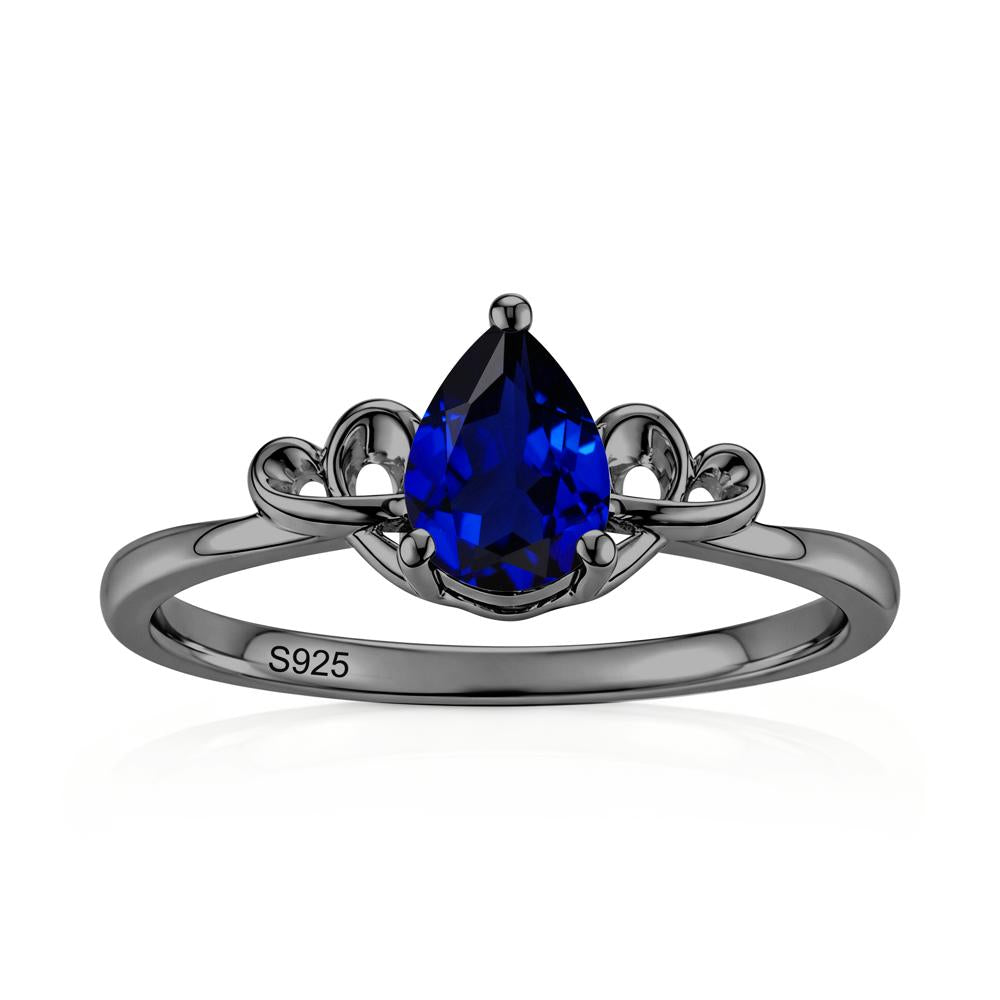 Love Knot Pear Shaped Sapphire Ring - LUO Jewelry #gemstone_Sapphire