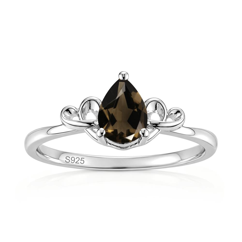 Love Knot Pear Shaped Sapphire Ring - LUO Jewelry #gemstone_Smoky Quartz