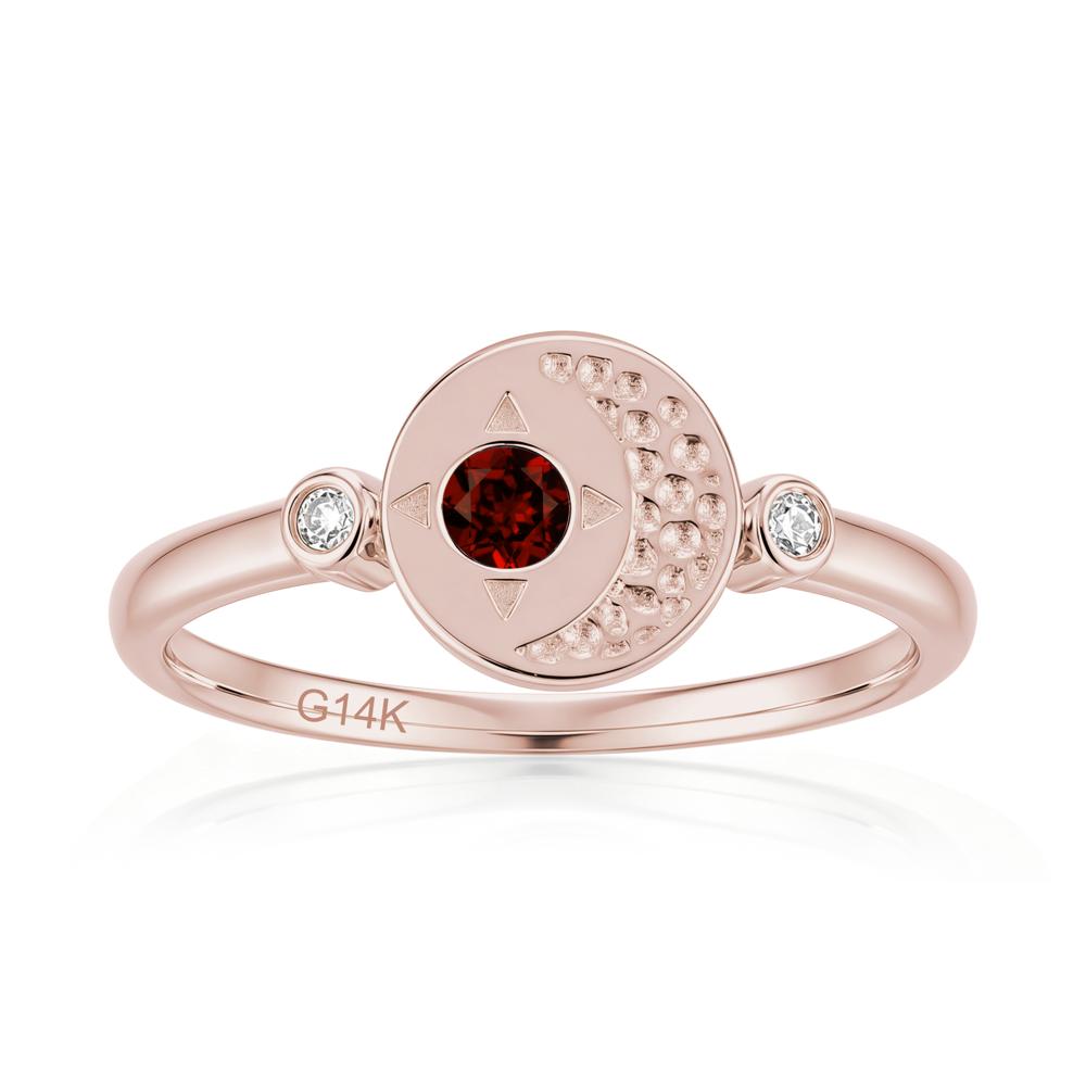 Petite Emerald Star and Moon Ring - LUO Jewelry #gemstone_Garnet