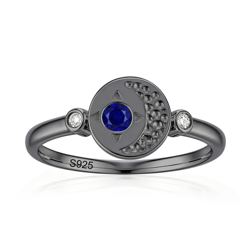 Petite Emerald Star and Moon Ring - LUO Jewelry #gemstone_Sapphire