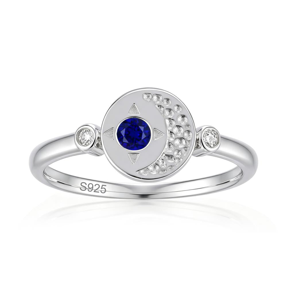 Petite Emerald Star and Moon Ring - LUO Jewelry #gemstone_Sapphire
