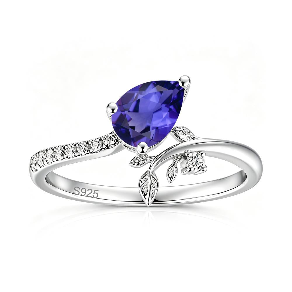 Pear Cut Emerald Twig Leaf Ring - LUO Jewelry #gemstone_Tanzanite