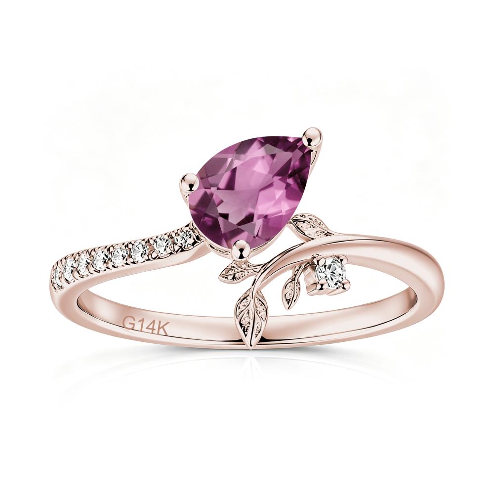 Pear Cut Emerald Twig Leaf Ring - LUO Jewelry #gemstone_Tourmaline