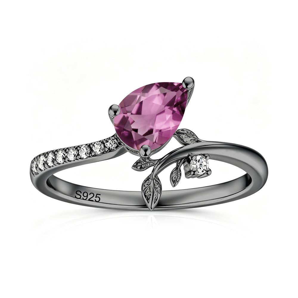Pear Cut Emerald Twig Leaf Ring - LUO Jewelry #gemstone_Tourmaline