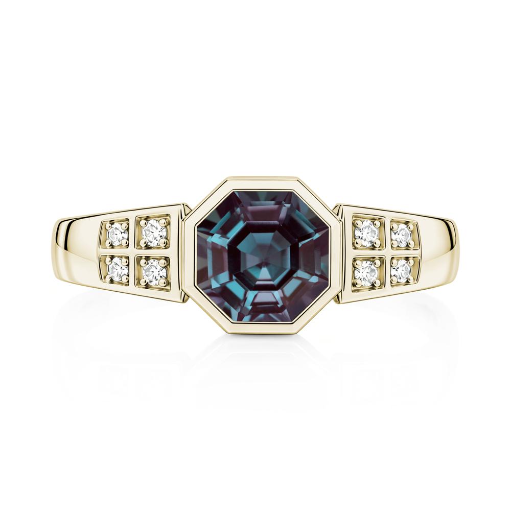 Bezel Setting Octagon London Blue Topaz Ring - LUO Jewelry #gemstone_Alexandrite