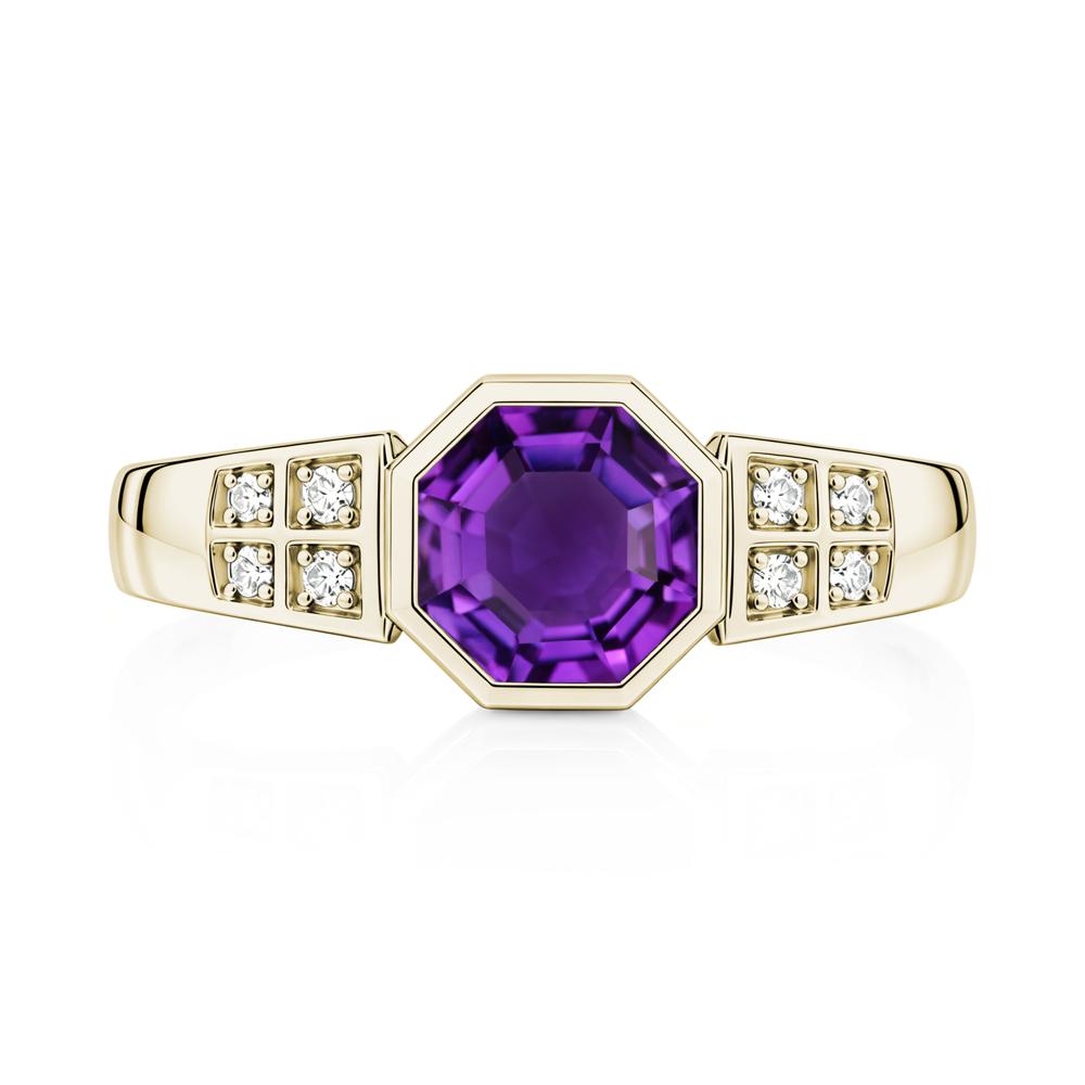 Bezel Setting Octagon London Blue Topaz Ring - LUO Jewelry #gemstone_Amethyst