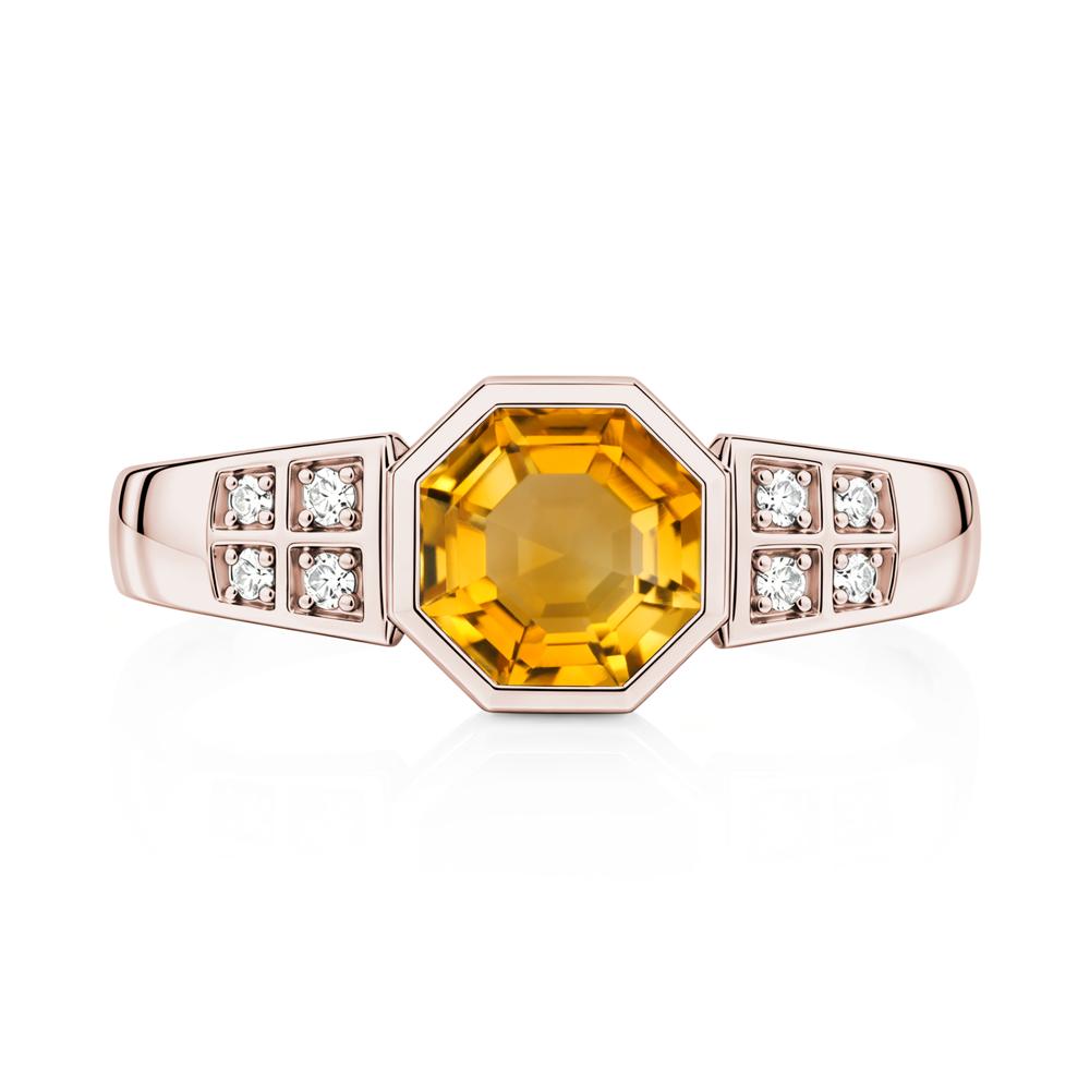 Bezel Setting Octagon London Blue Topaz Ring - LUO Jewelry #gemstone_Citrine