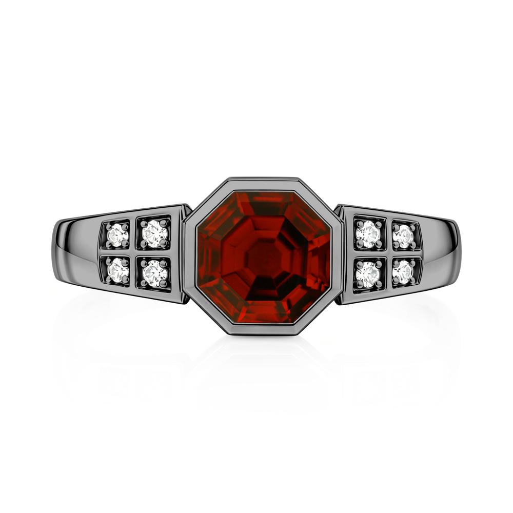 Bezel Setting Octagon London Blue Topaz Ring - LUO Jewelry #gemstone_Garnet