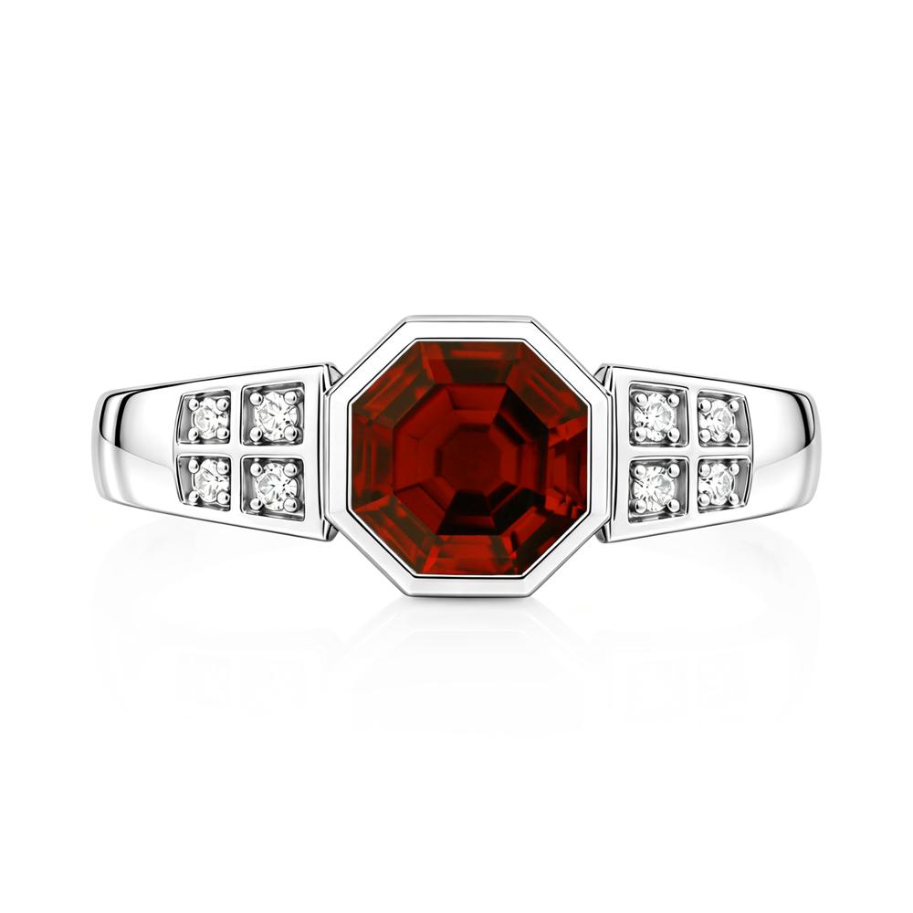 Bezel Setting Octagon London Blue Topaz Ring - LUO Jewelry #gemstone_Garnet