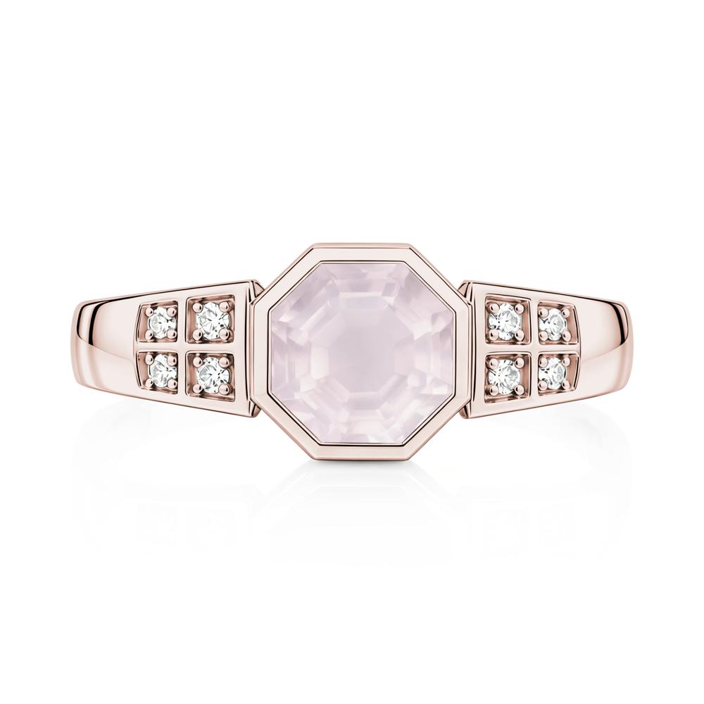 Bezel Setting Octagon London Blue Topaz Ring - LUO Jewelry #gemstone_Rose Quartz