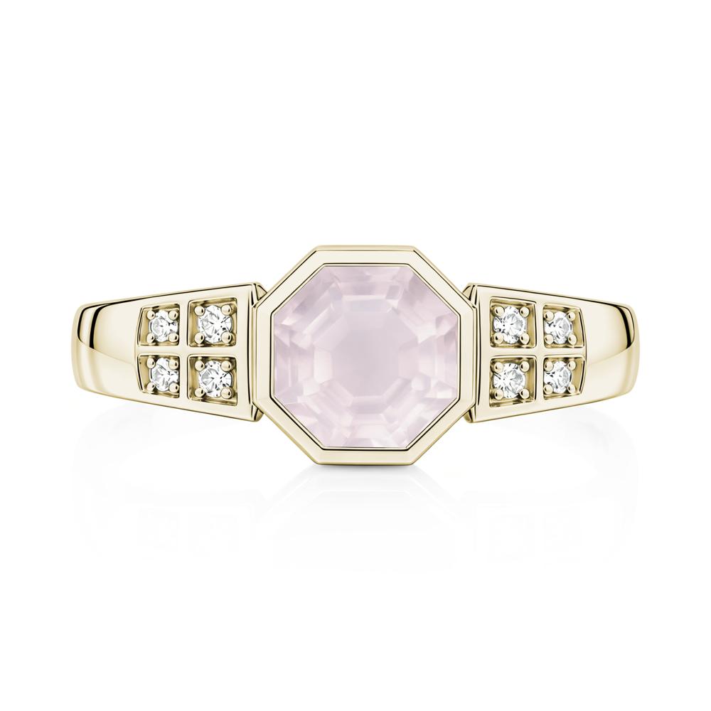 Bezel Setting Octagon London Blue Topaz Ring - LUO Jewelry #gemstone_Rose Quartz