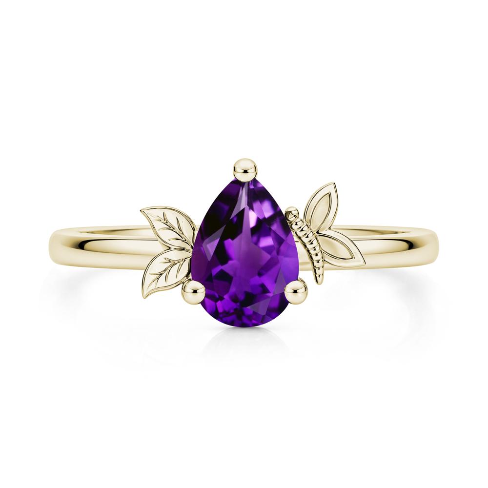 Leaf Butterfly Nature Inspired Emerald Ring - LUO Jewelry #gemstone_Amethyst
