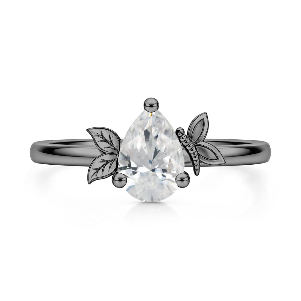 Leaf Butterfly Nature Inspired Emerald Ring - LUO Jewelry #gemstone_Cubic Zirconia