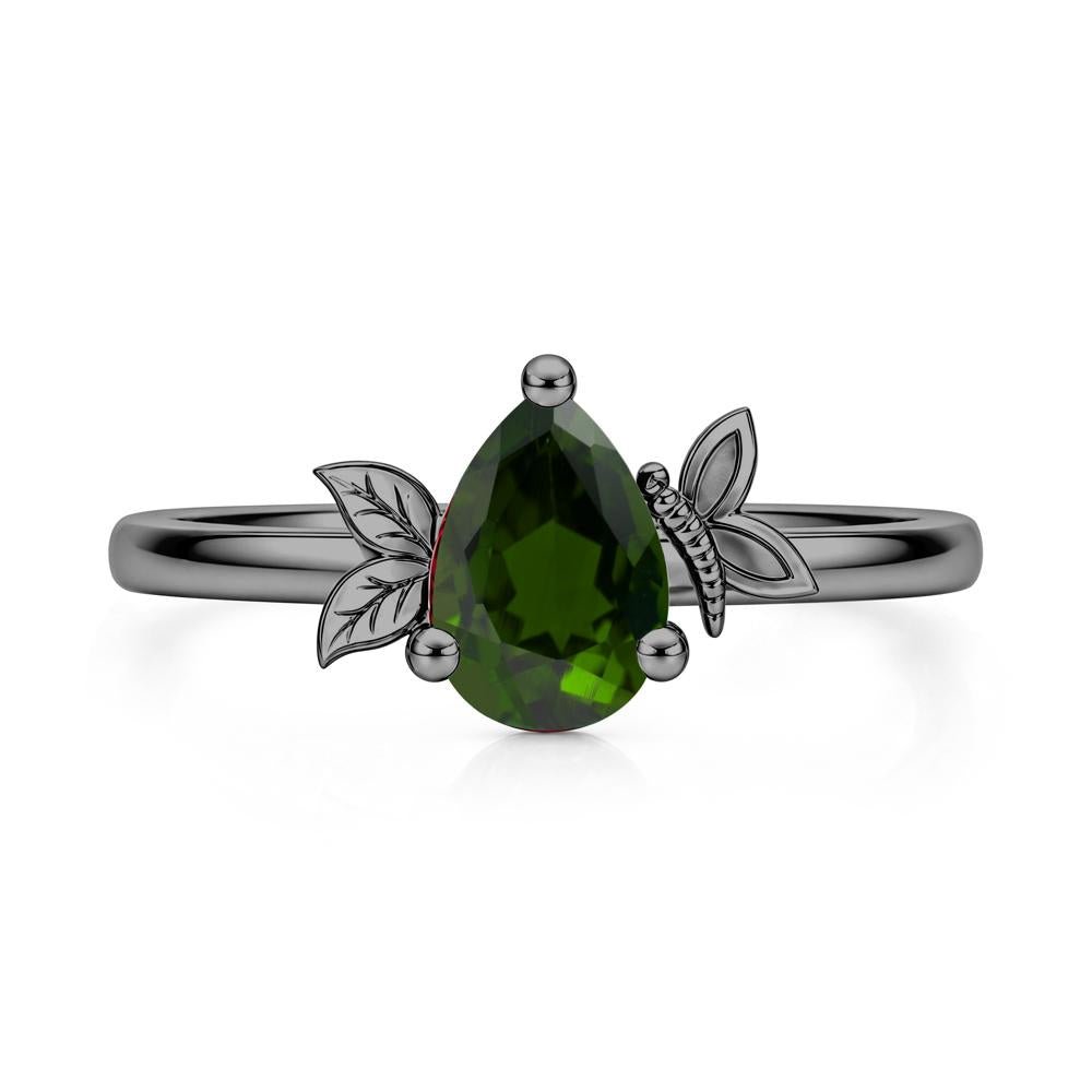 Leaf Butterfly Nature Inspired Emerald Ring - LUO Jewelry #gemstone_Diopside