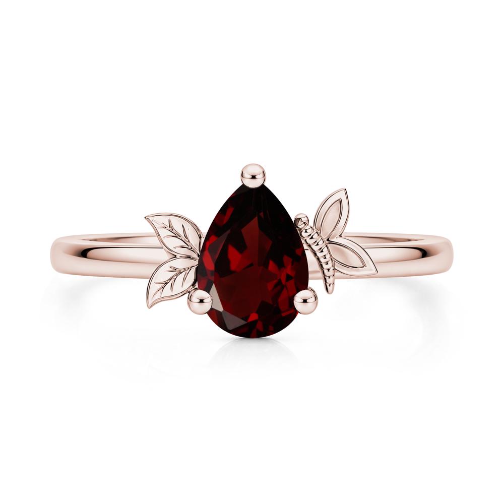 Leaf Butterfly Nature Inspired Emerald Ring - LUO Jewelry #gemstone_Garnet