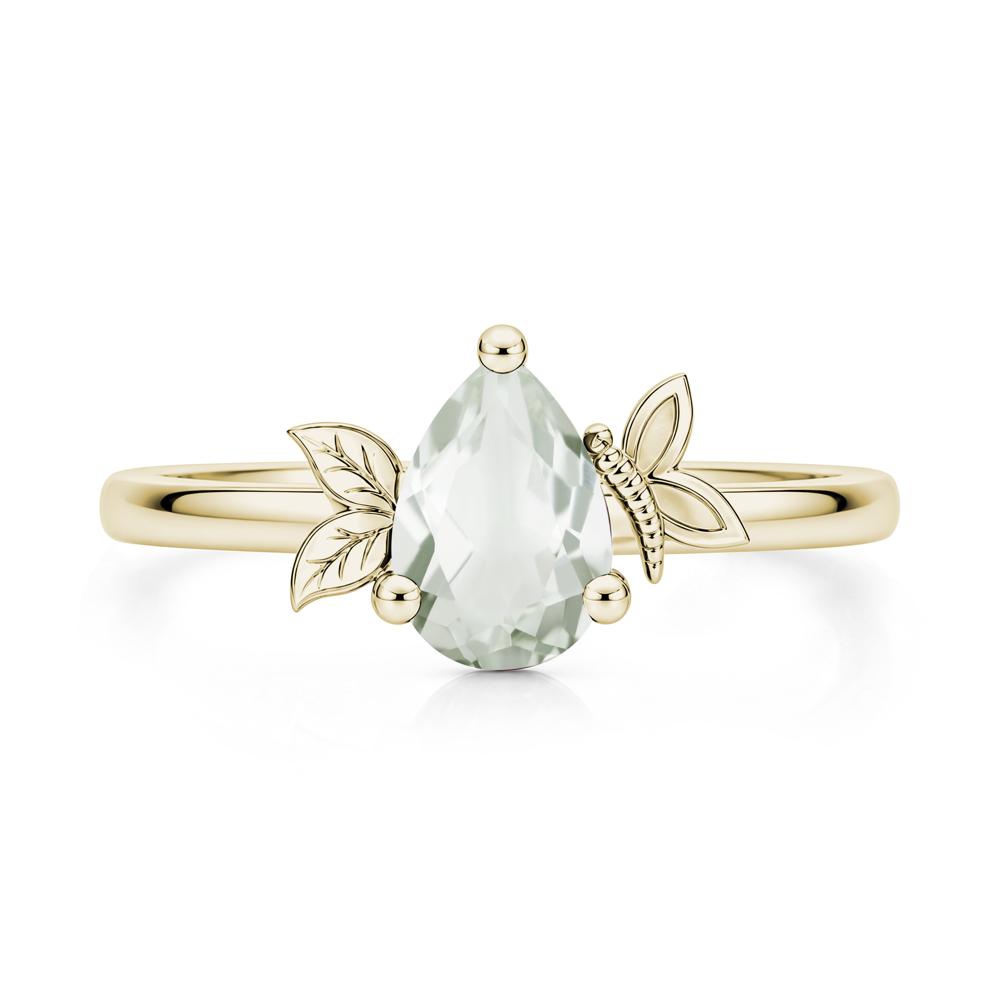 Leaf Butterfly Nature Inspired Emerald Ring - LUO Jewelry #gemstone_Green Amethyst