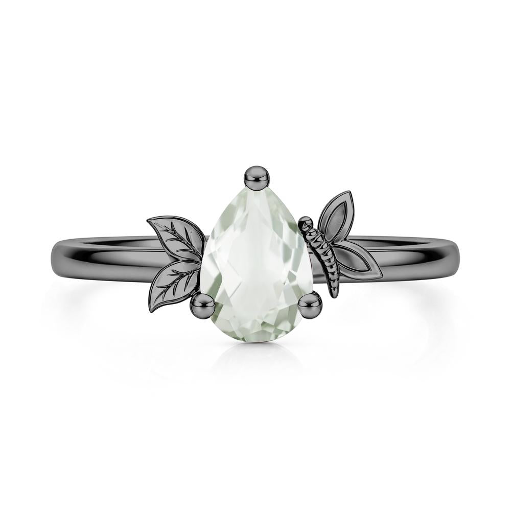 Leaf Butterfly Nature Inspired Emerald Ring - LUO Jewelry #gemstone_Green Amethyst