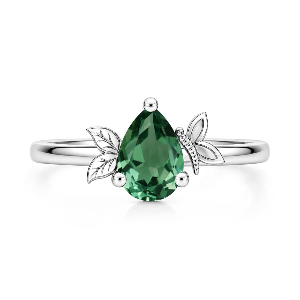 Leaf Butterfly Nature Inspired Emerald Ring - LUO Jewelry #gemstone_Green Sapphire