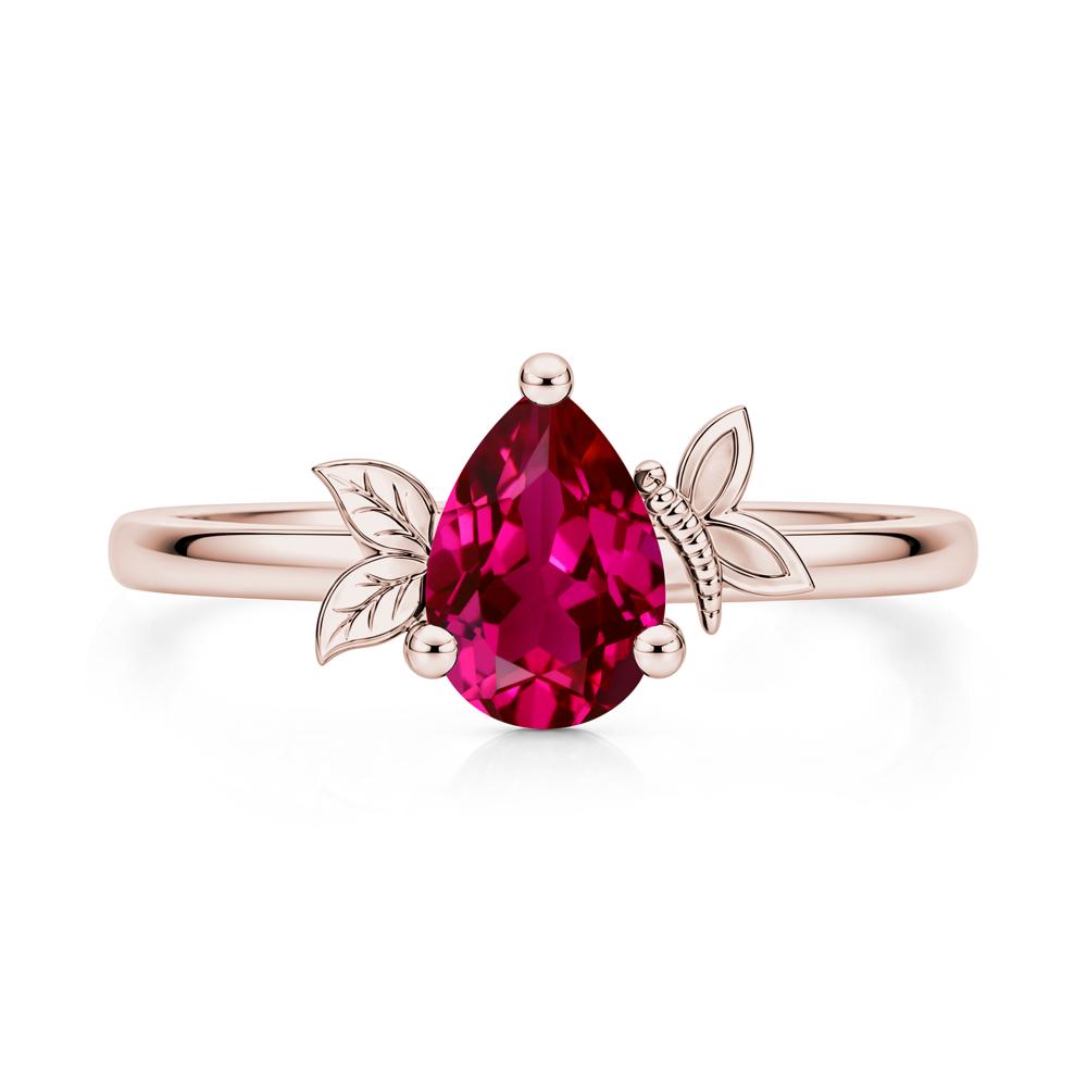 Leaf Butterfly Nature Inspired Emerald Ring - LUO Jewelry #gemstone_Ruby