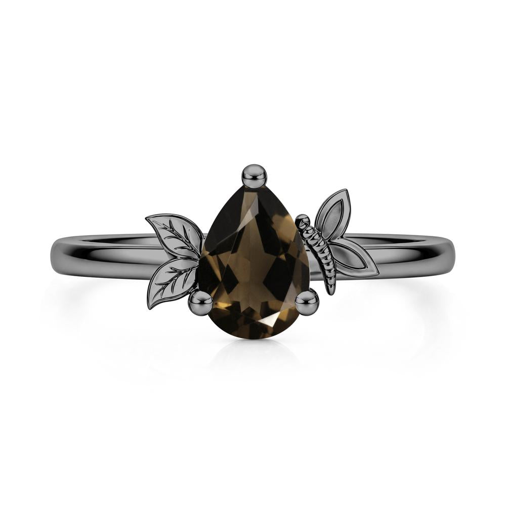 Leaf Butterfly Nature Inspired Emerald Ring - LUO Jewelry #gemstone_Smoky Quartz