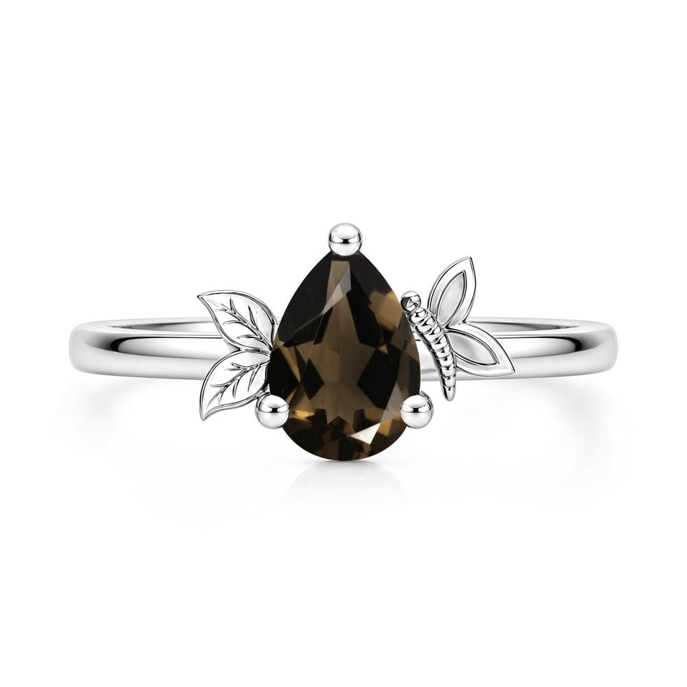 Leaf Butterfly Nature Inspired Emerald Ring - LUO Jewelry #gemstone_Smoky Quartz