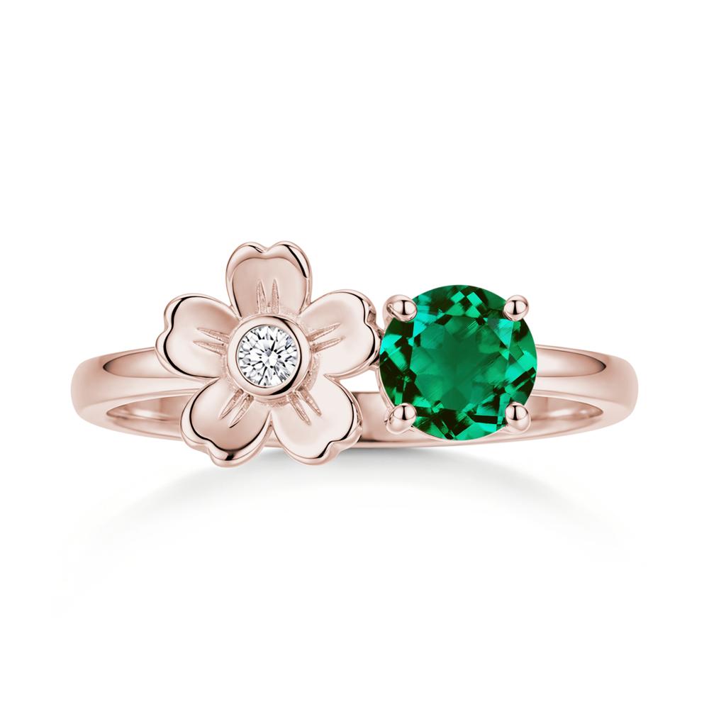 Round Shaped Morganite Flower Ring - LUO Jewelry #gemstone_Emerald