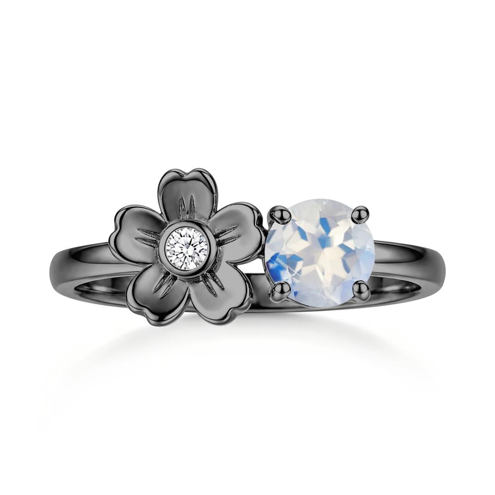 Round Shaped Morganite Flower Ring - LUO Jewelry #gemstone_Moonstone