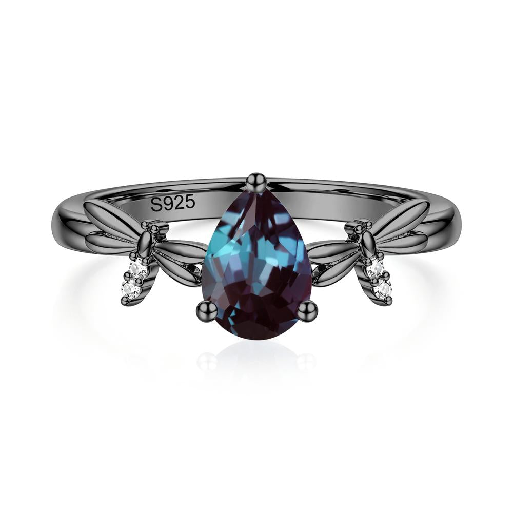 Pear Cut London Blue Topaz Dragonfly Ring - LUO Jewelry #gemstone_Alexandrite