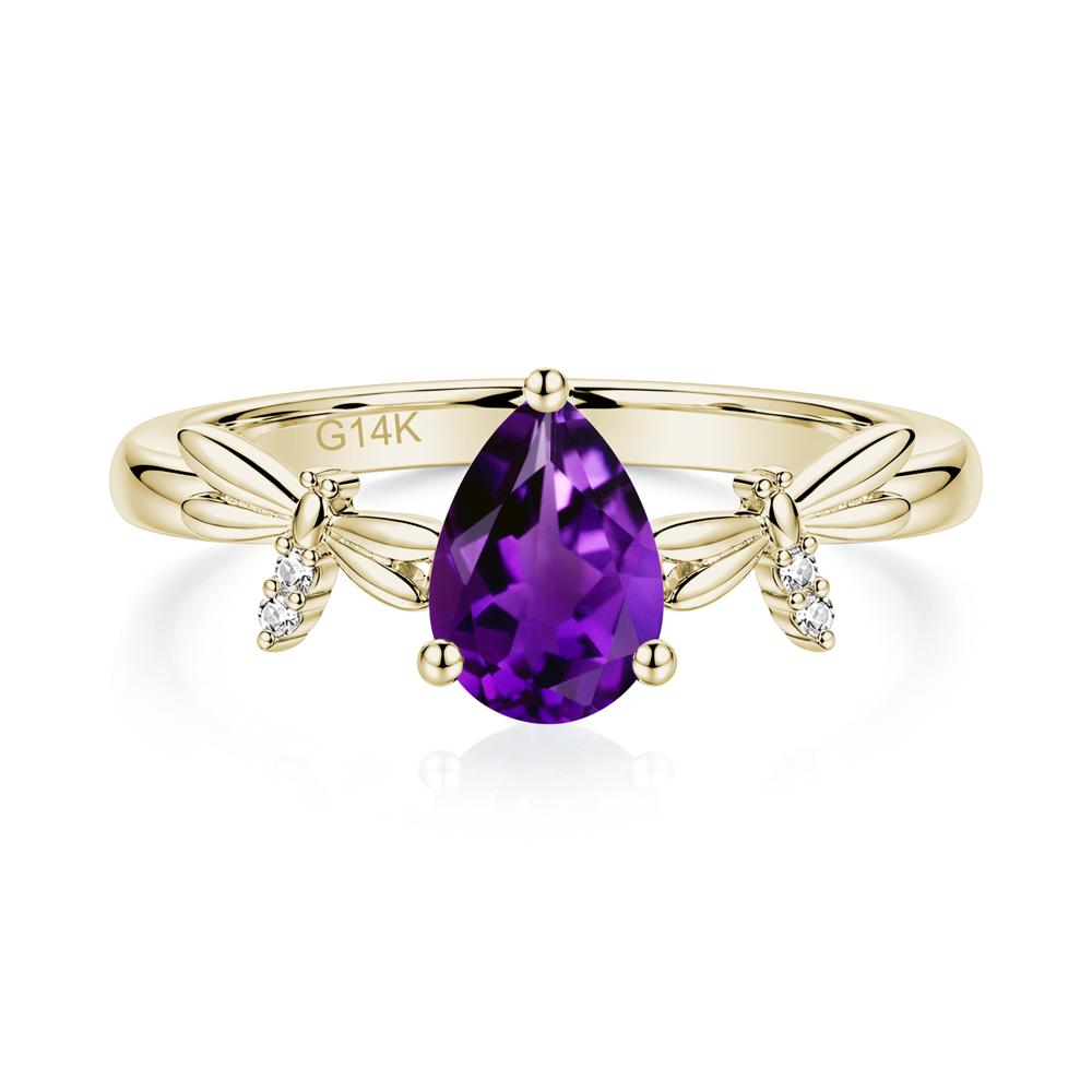 Pear Cut London Blue Topaz Dragonfly Ring - LUO Jewelry #gemstone_Amethyst