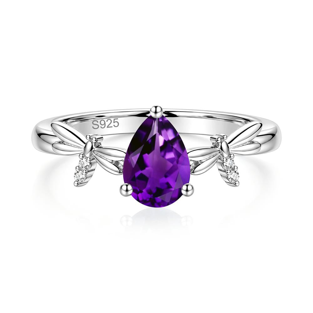 Pear Cut London Blue Topaz Dragonfly Ring - LUO Jewelry #gemstone_Amethyst