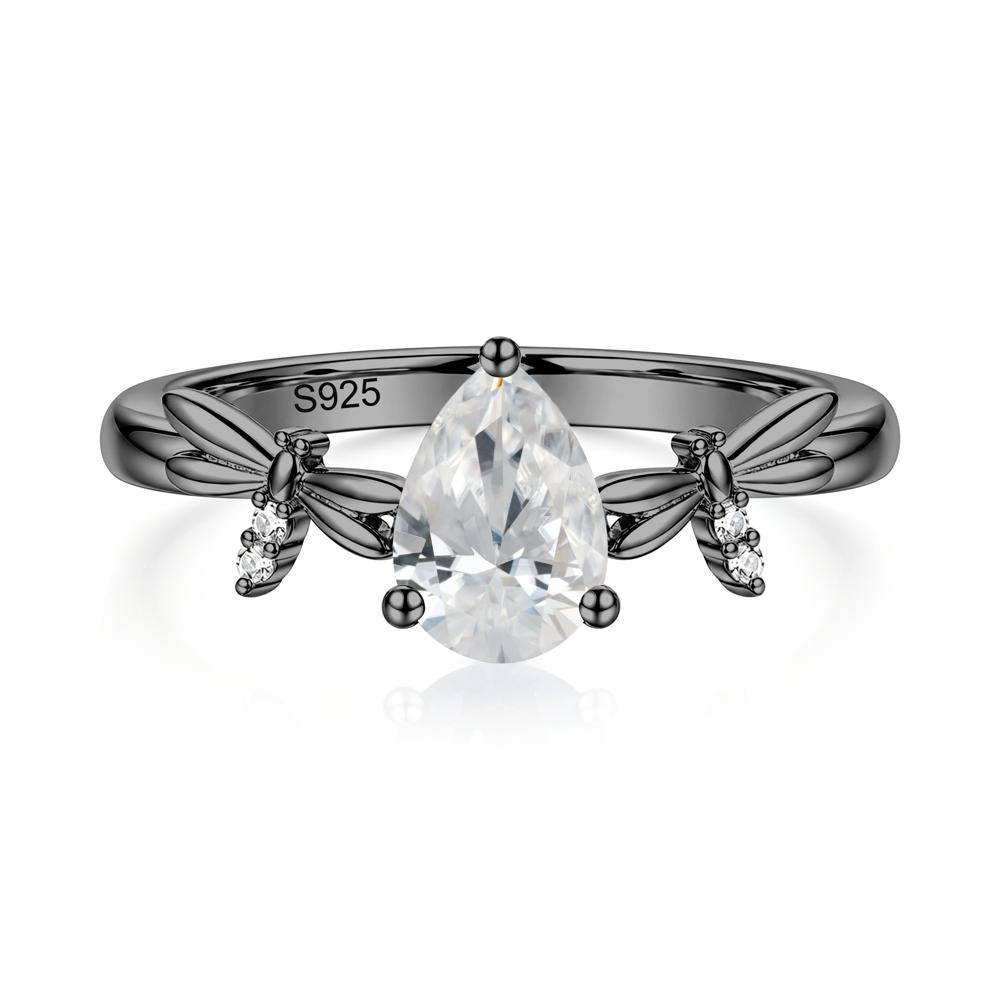 Pear Cut London Blue Topaz Dragonfly Ring - LUO Jewelry #gemstone_Cubic Zirconia