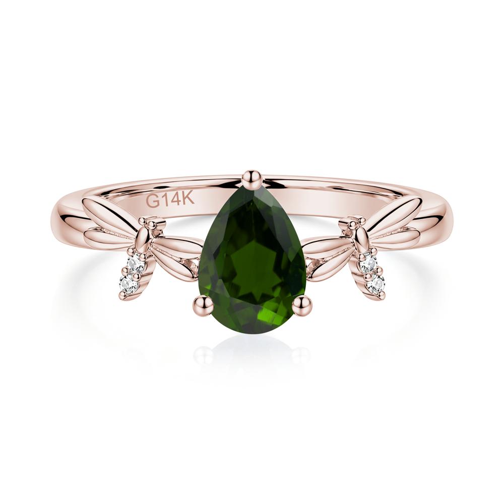 Pear Cut London Blue Topaz Dragonfly Ring - LUO Jewelry #gemstone_Diopside