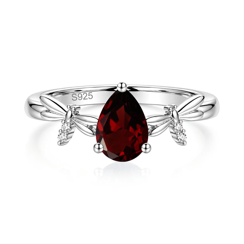 Pear Cut London Blue Topaz Dragonfly Ring - LUO Jewelry #gemstone_Garnet