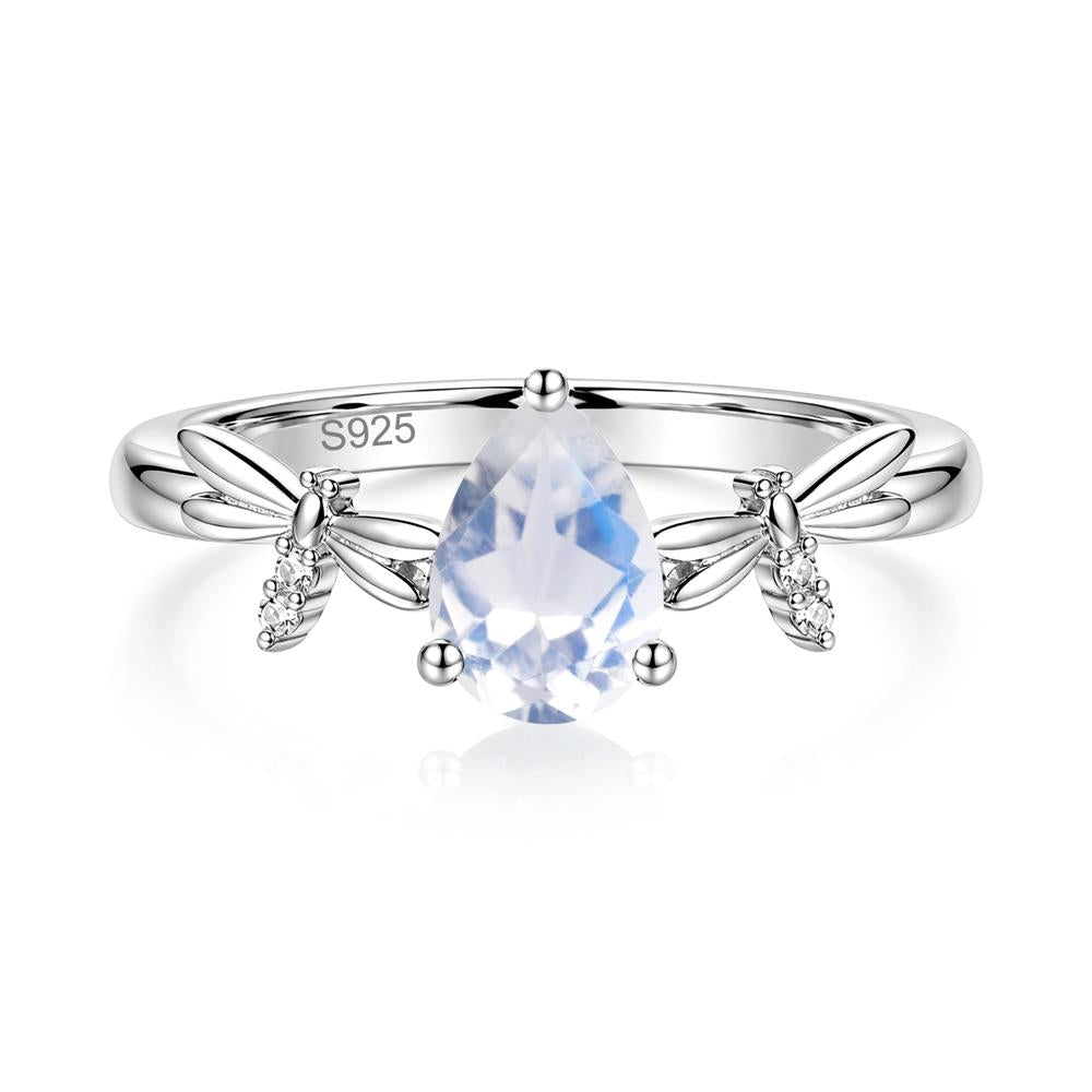 Pear Cut London Blue Topaz Dragonfly Ring - LUO Jewelry #gemstone_Moonstone