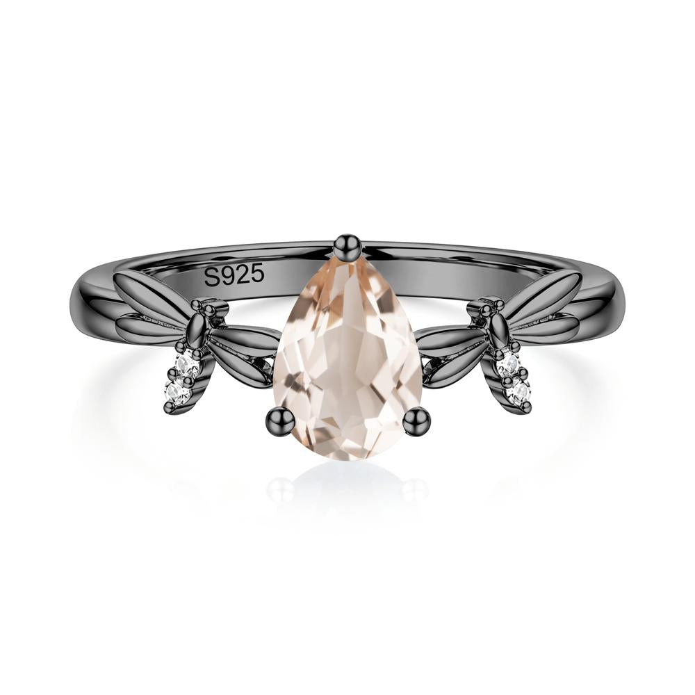 Pear Cut London Blue Topaz Dragonfly Ring - LUO Jewelry #gemstone_Morganite