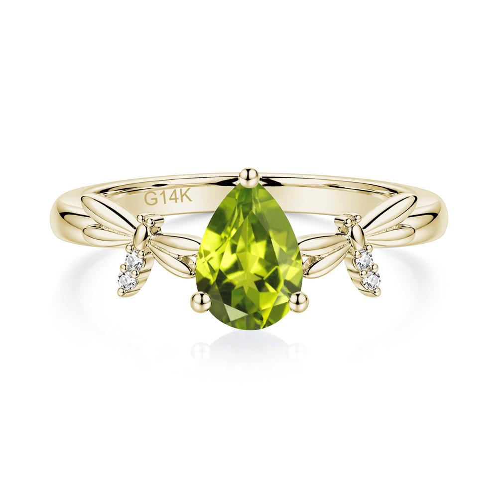 Pear Cut London Blue Topaz Dragonfly Ring - LUO Jewelry #gemstone_Peridot