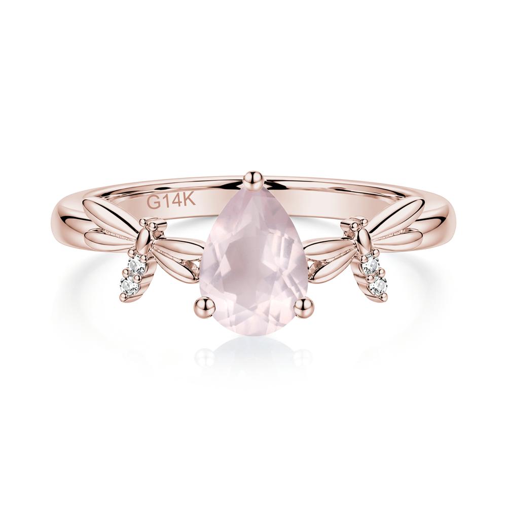 Pear Cut London Blue Topaz Dragonfly Ring - LUO Jewelry #gemstone_Rose Quartz