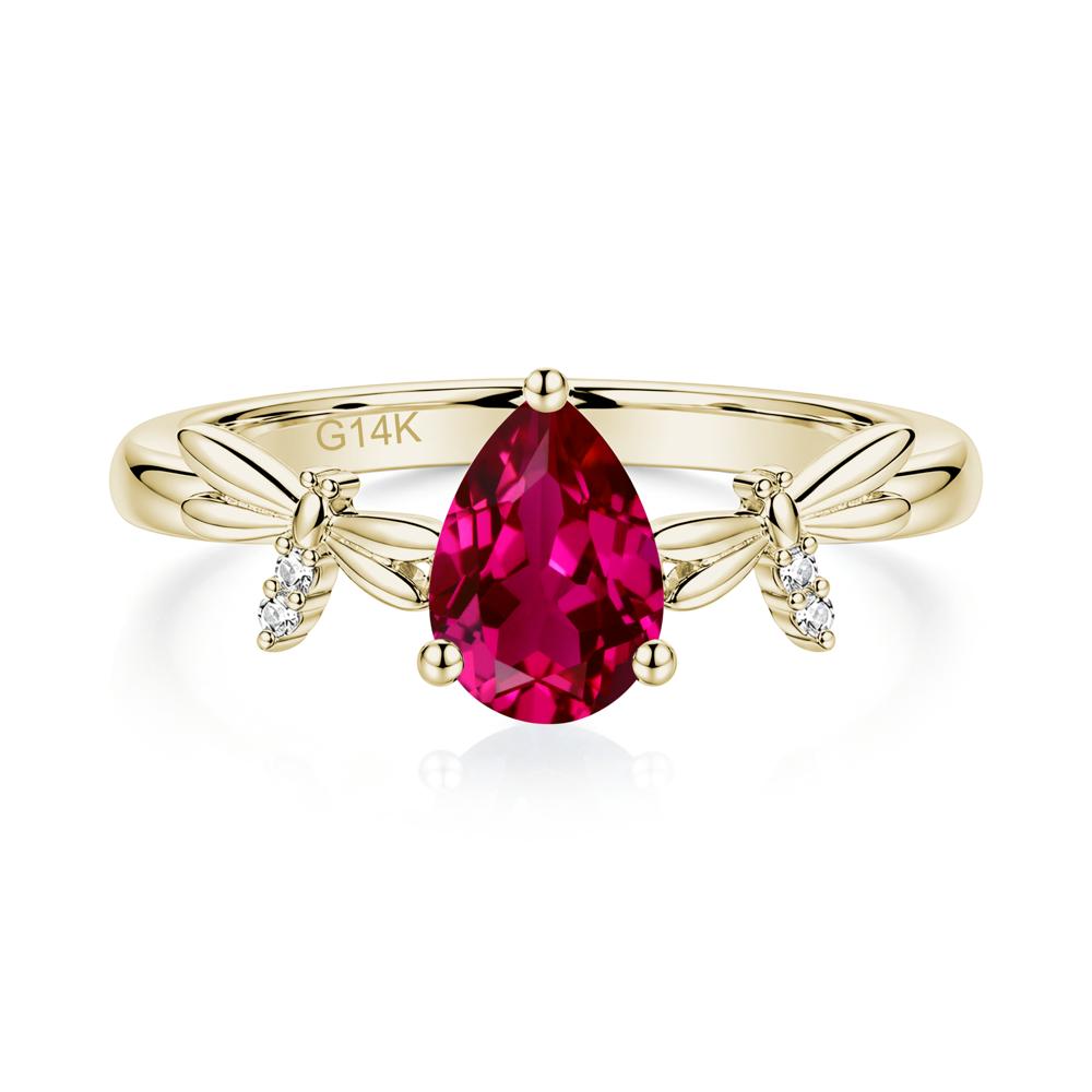 Pear Cut London Blue Topaz Dragonfly Ring - LUO Jewelry #gemstone_Ruby