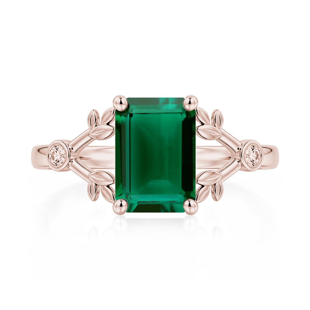 Emerald Cut Amethyst Leaf Split Ring - LUO Jewelry #gemstone_Emerald