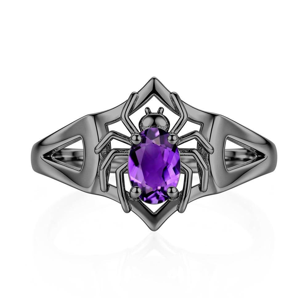 Gothic Rose Quartz Dark Spider Ring - LUO Jewelry #gemstone_Amethyst